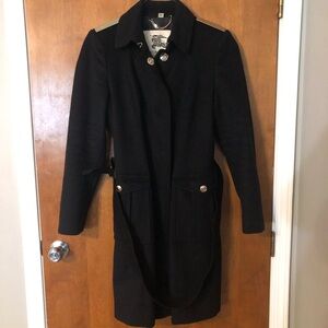 Black Burberry Wool Trenchcoat Size 14